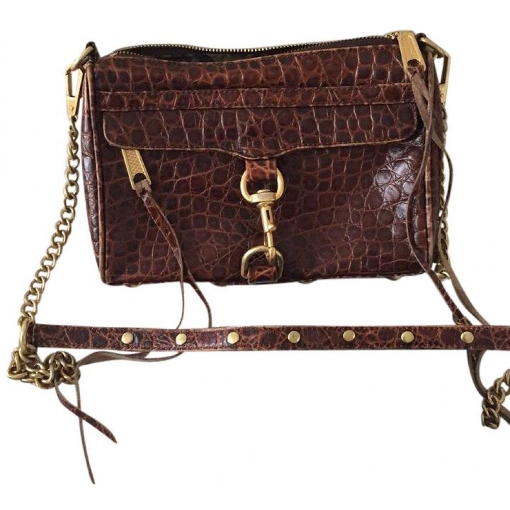 Rebecca Minkoff red embossed croc print mini MAC